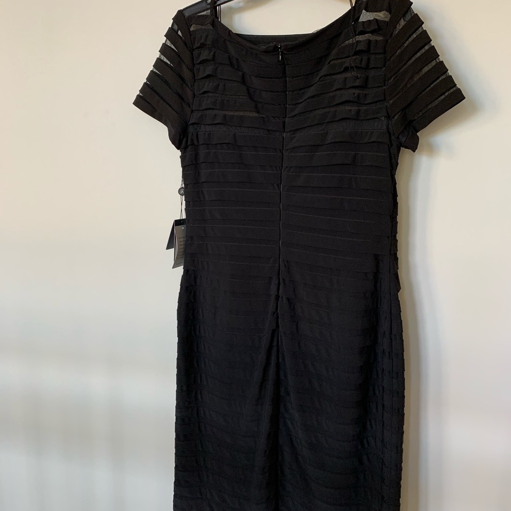 Black partial tuck with sho sleeve dress